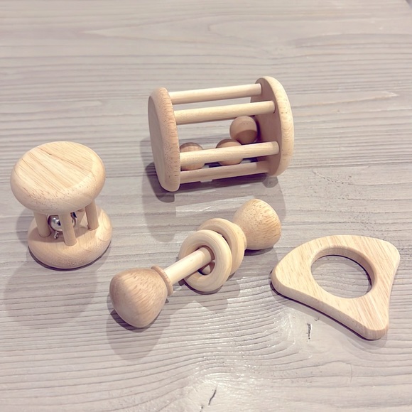 Other - NIB 4 Piece Montessori Wooden Toy Baby Set